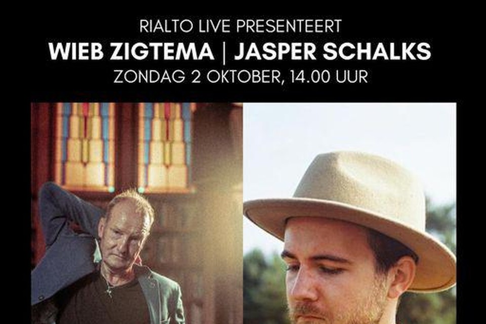 Wieb Zigtema en Jasper Schalks treden zondag op tijdens de eerste editie van Rialto Live.