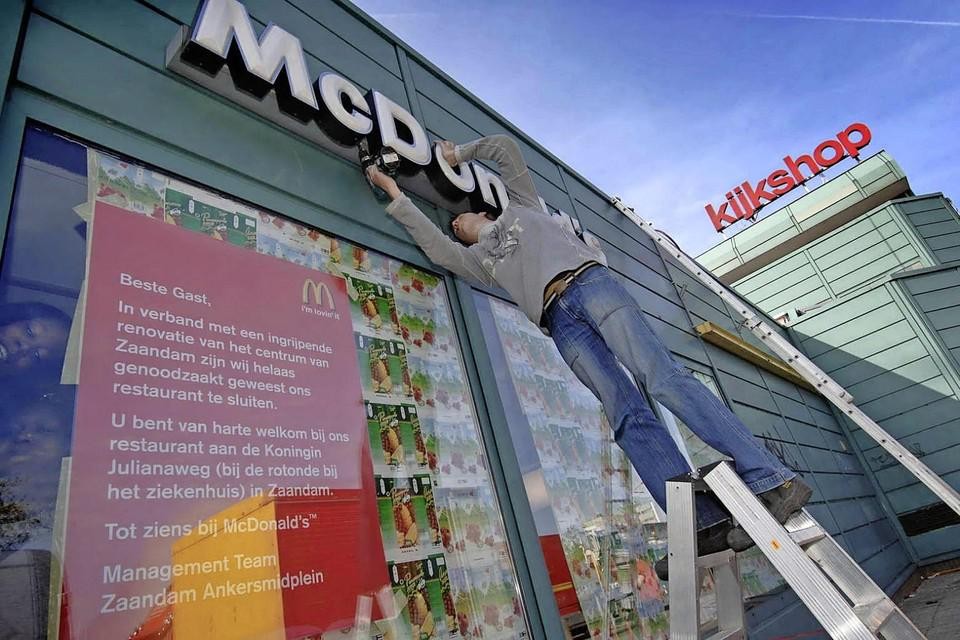 De sluiting van de McDonald’s in het centrum in 2005.
