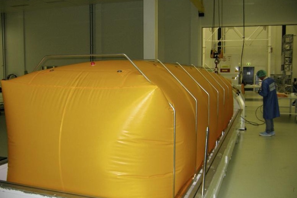 De Inflatable Nitrogen Environmental Storage bag (INES) die Plastifix uit Enkhuizen ontwierp en ontwikkelde.