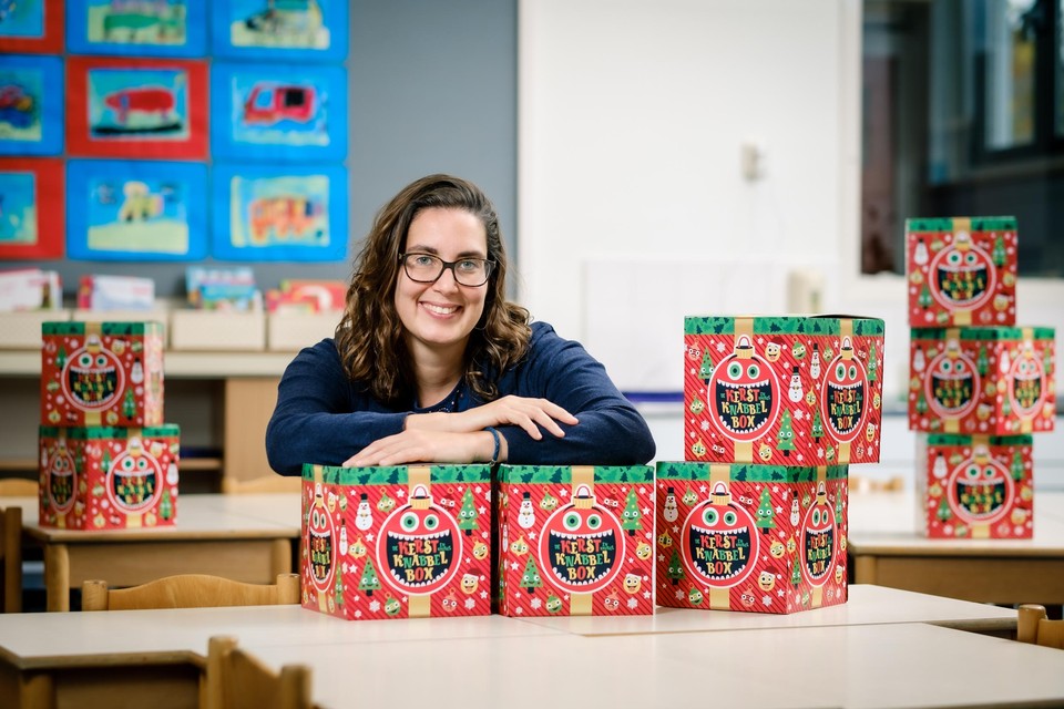 Jasmijn Karsten-Heuzer (35) uit Hoorn bedacht de Kerst Knabbelbox: ,,De box is bij uitstek te nuttigen als ontbijt of lunch.’’
