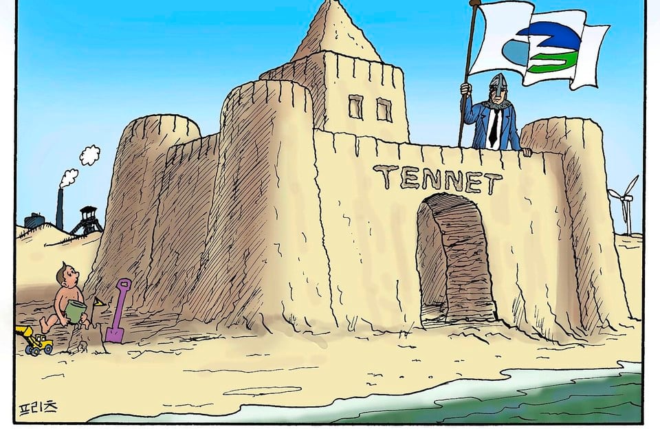 De cartoon van Frits Smid over het verhoogde werkterrein van Tennet (20-03-2021)