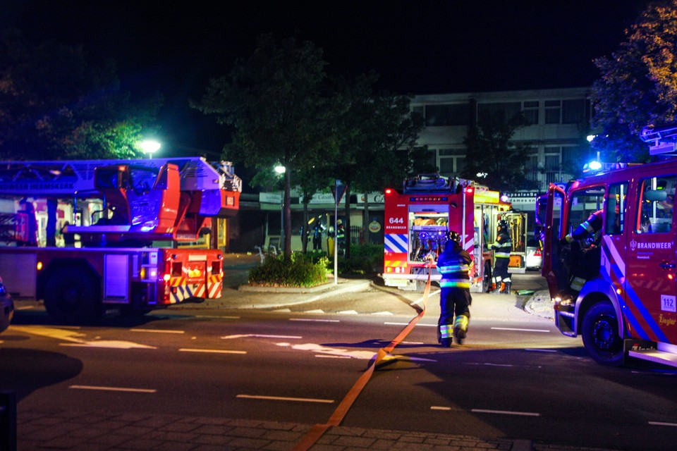 Brand in grand café aan Bachplein in Heemskerk. Foto: Matthijs Hiemstra