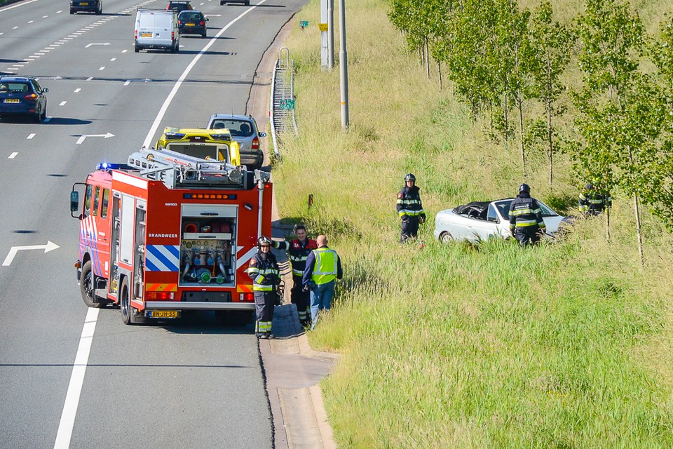 Eenzijdig ongeval met letsel op de A9 bij Heemskerk. Foto: Mizzle Media / Niels Folkers