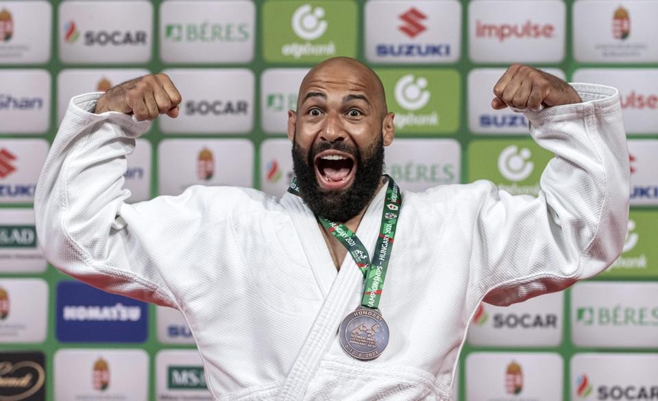 Judoka Roy Meyer na het behalen van WK-brons in 2021.