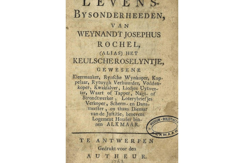 Het boekje uit 1763 over een misdadiger die actief was in de regio.