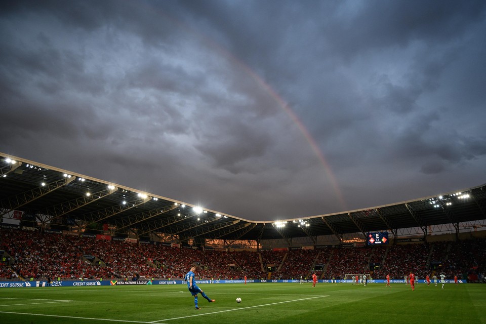 Het Stade de Genève, waar AZ onder 19 over enkele weken de Final Four van de Youth League zal gaan spelen.