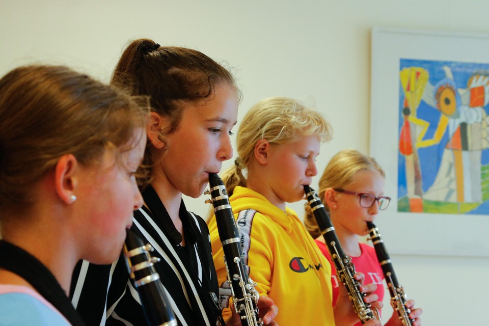 Klarinetles in de muziekschool in Grootebroek.