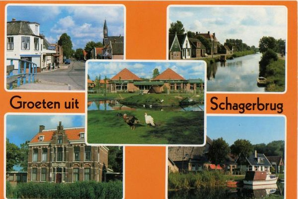 Een ansichtkaart voor de krant uit Schagerbrug. In dit dorp staat het Zijper Museum.