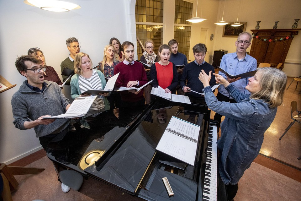 Een repetitie van de Haarlem Voices in de Koorschool, één van de onderdelen van de Federatie Haarlemse Koren.