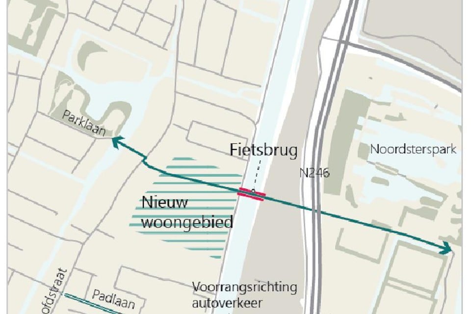 Er zijn drie nieuwe fietsbruggen over de Nauernasche Vaart gepland.