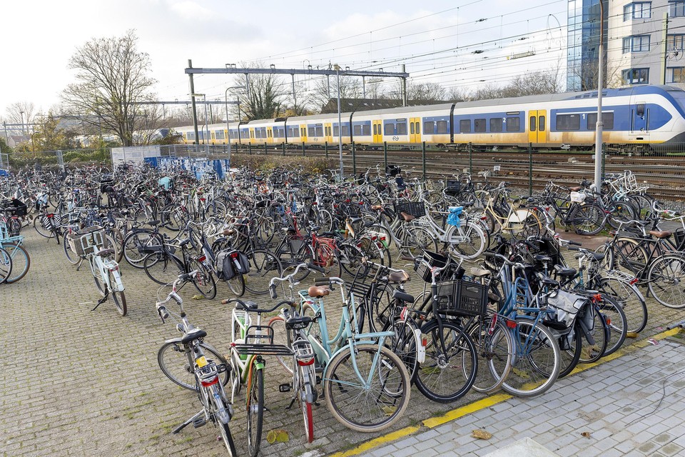 Het merendeel van de verwijderde fietsen staat nog altijd op het parkeerterrein van NS.