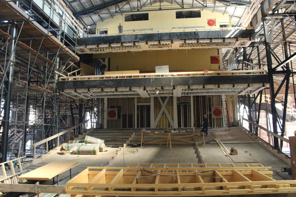 Beeld van de bouw in juni 2015.