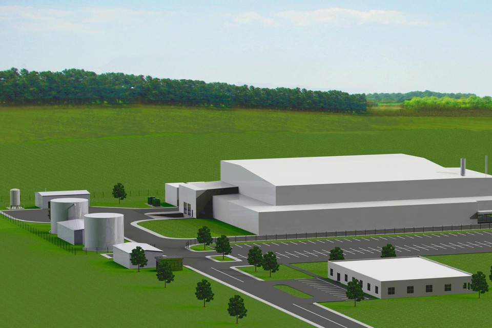 Een impressie van de fabriek die in Janesville wordt gebouwd. Een kopie zou in Petten kunnen worden gebouwd.