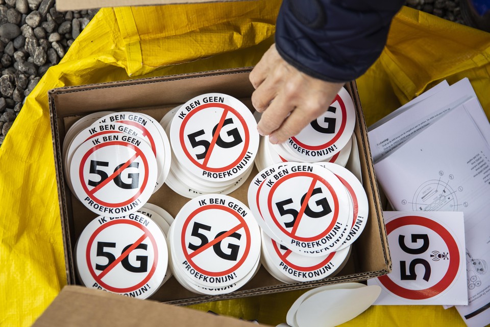 Eerder werd in Den Haag een landelijk protest gehouden tegen 5G-zendmasten.