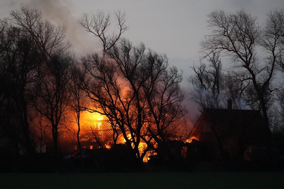 Woensdagochtend brak er rond half acht een grote brand uit in een schuur aan de Wadweg in Barsingerhorn.