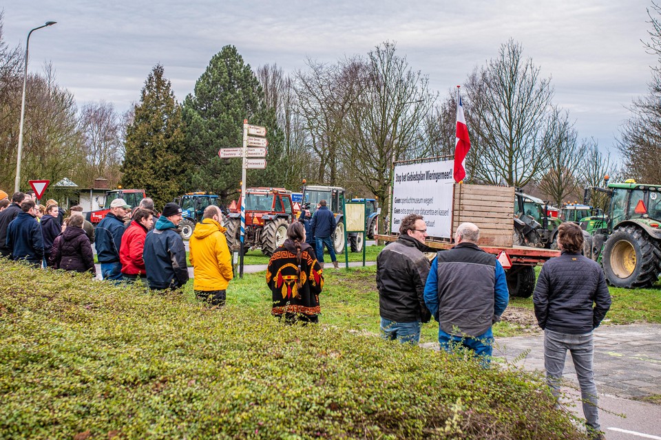 Boeren protesteren tegen de voorstellen in het gebiedsplan Wieringermeer.