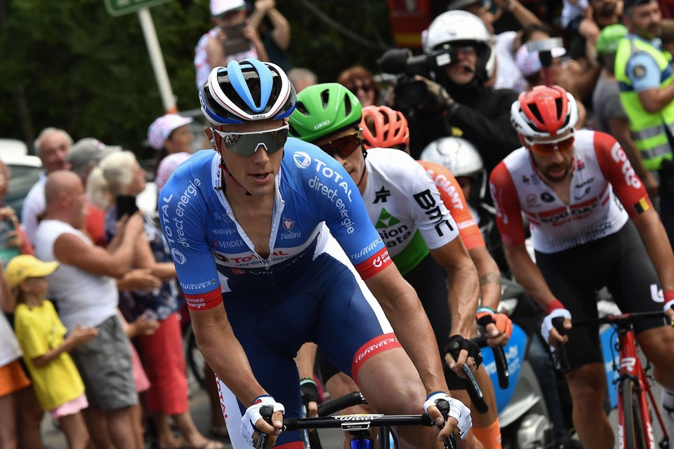 Niki Terpstra, zaterdag in achtste etappe Tour de France.