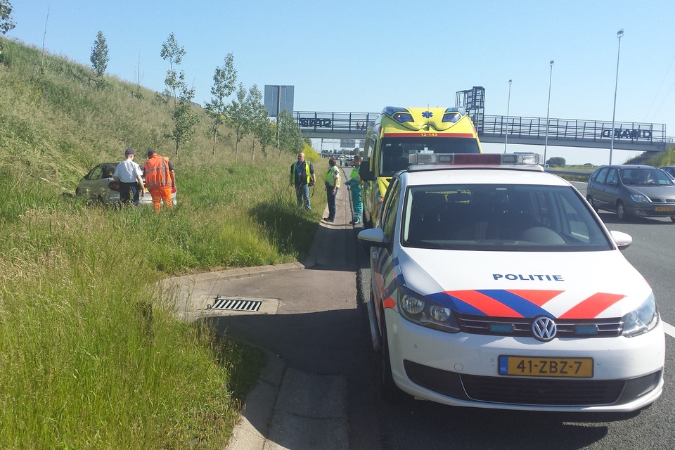 Eenzijdig ongeval met letsel op de A9 bij Heemskerk. Foto: DNP.NU