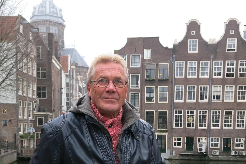 Gerard Mak in hartje Amsterdam.