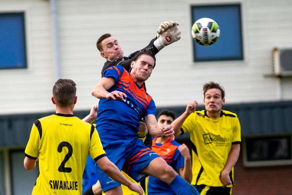 Olympia Haarlem en Stormvogels in 2019. De ploegen kunnen elkaar in de play-offs mogelijk weer tegenkomen.