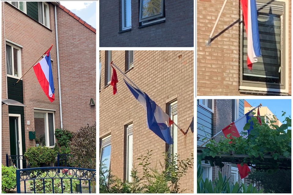 Omgekeerde vlaggen, gespot in Hoorn.
