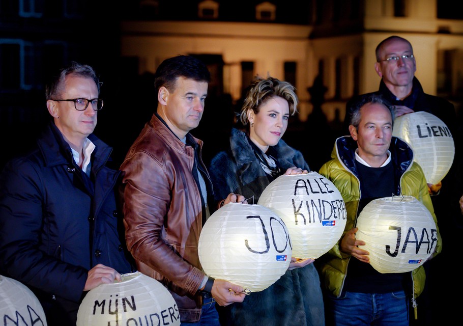 Jeroen Snel, Wilfred Genee, Mirella van Markus en Andre van der Toorn, ambassadeurs van de KWF Kankerbestrijding.