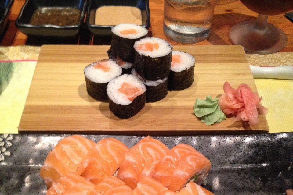 sushi met zalm. Foto: Nina de Paepe