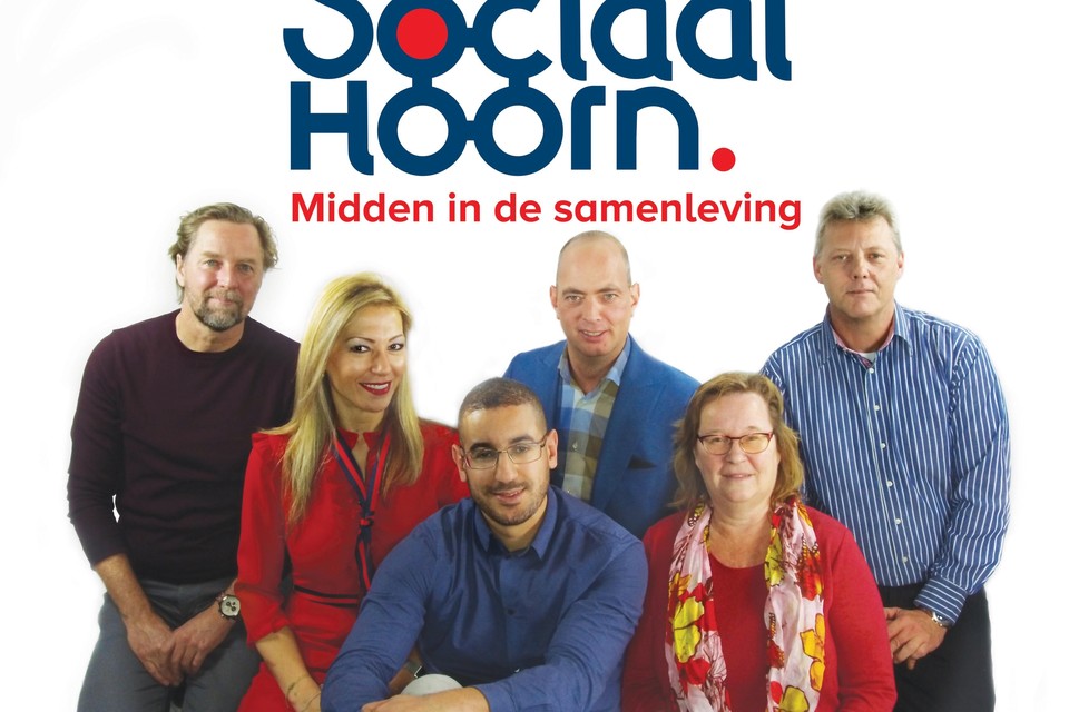 Eigen afbeelding van Sociaal Hoorn met de zes kandidaten.