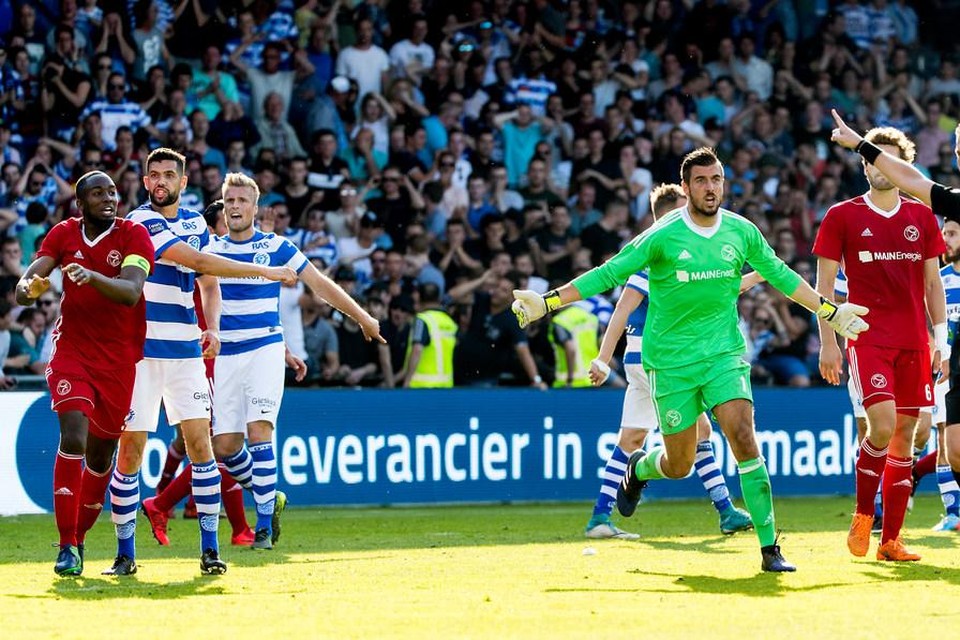 Chiel Kramer tijdens de play-offs tegen De Graafschap.