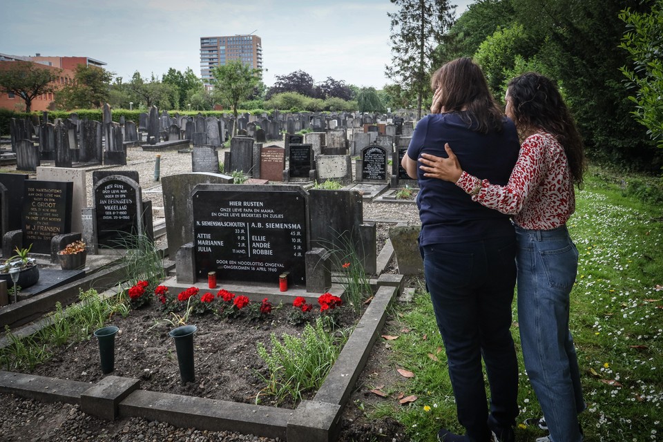 Aartje Siemensma en haar dochter Randa: ,,Nu heeft het graf weer een gezicht.’’