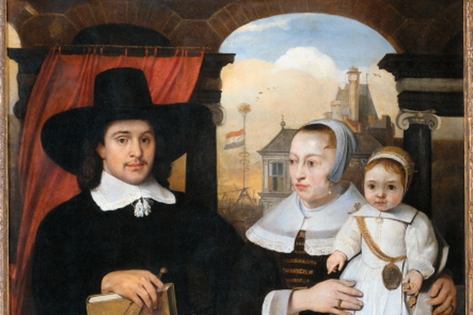 Bouwmeester Willem van der Helm, zijn vrouw Belytgen en zoon Leendert. Een schilderij van Barent Fabritius uit 1656.