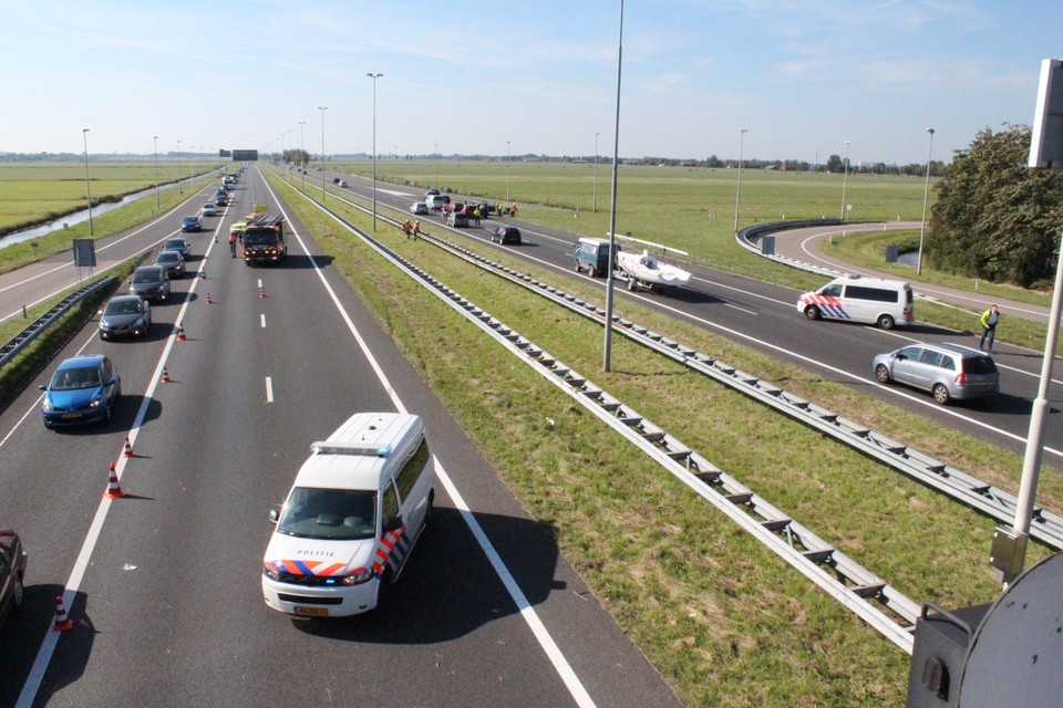 Twaalf gewonden bij kijker ongeluk A7 bij Wijdewormer. Foto: DNP.NU/ Lorenzo Derksen en Jelle Brandsma